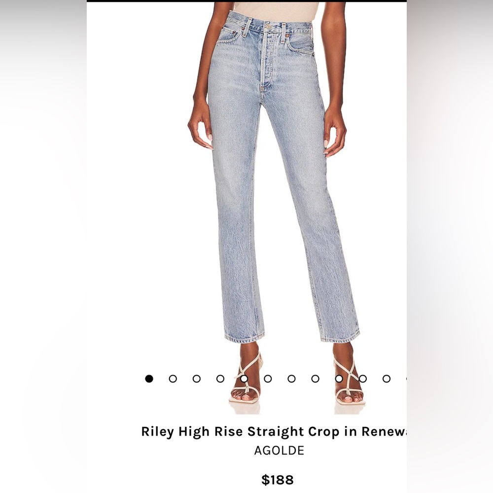 NWOT Riley High Rise Straight Crop in Renewal
AGOLDE size 24